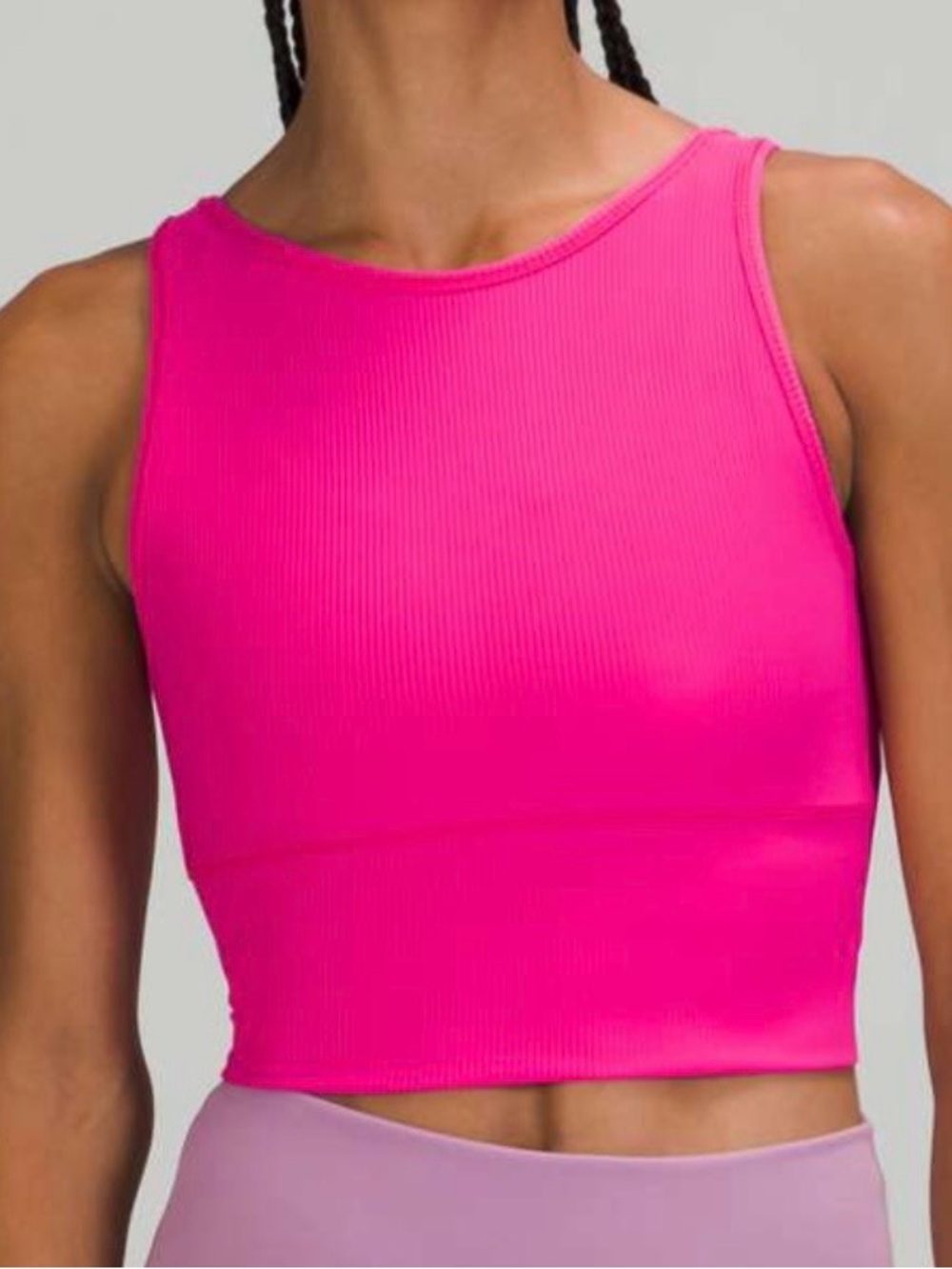Lululemon Power Pivot Ribbed Tank Top- approx. size S. Sonic Pink.